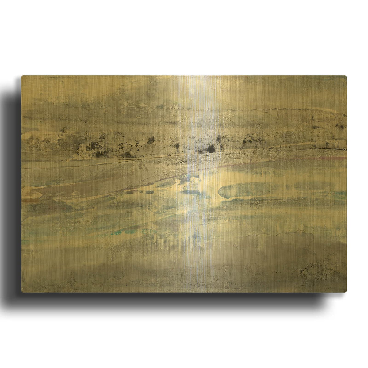 'Silver Horizon' By Albena Hristova Gold Metal Wall Art