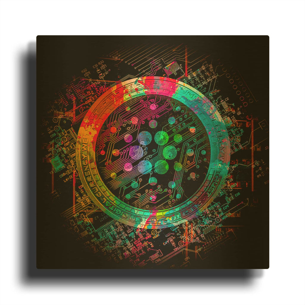 'Cardano Crypto Coin' By Epic Portfolio Gold Metal Wall Art
