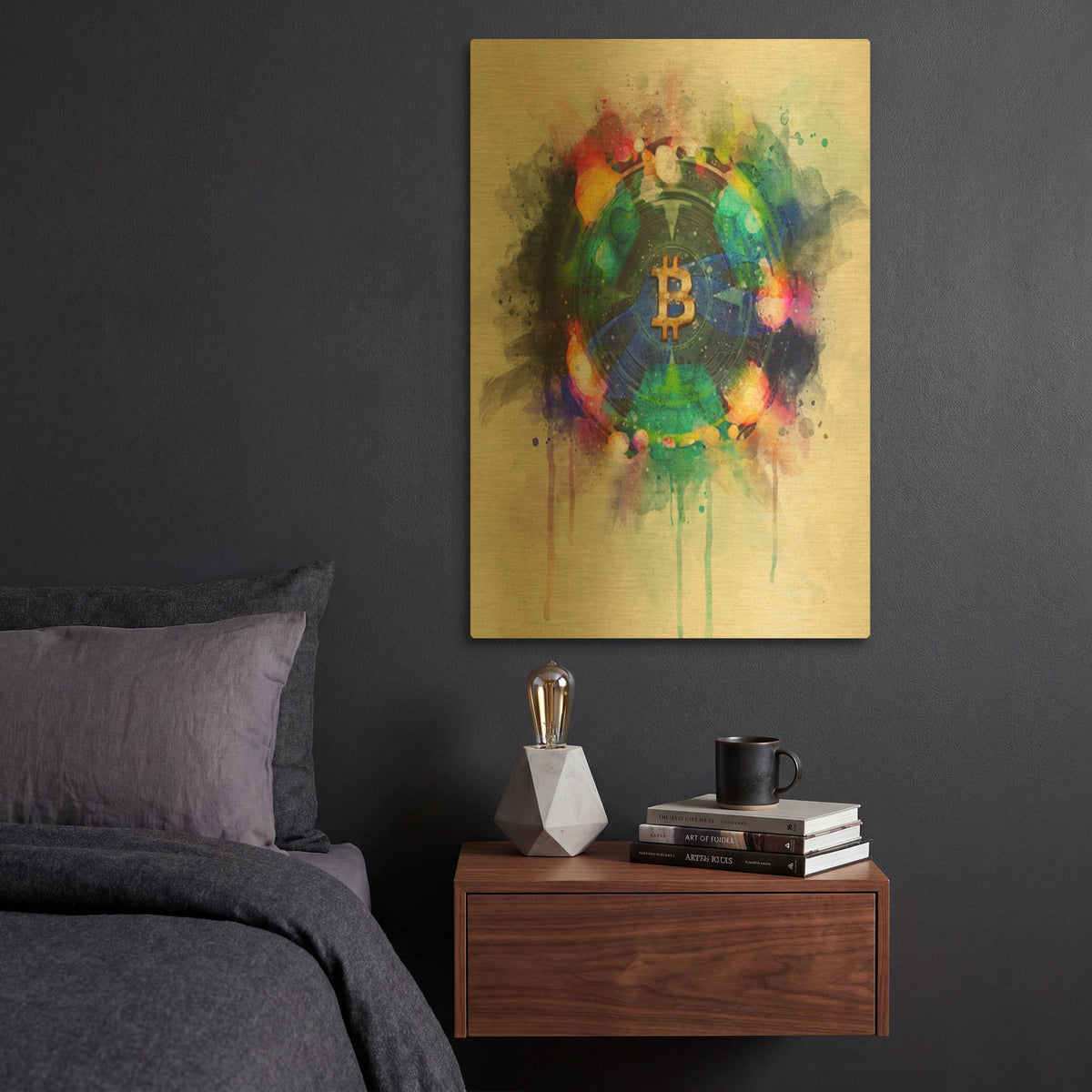 'Bitcoin Era 3' By Surma and Guillen Gold Metal Wall Art