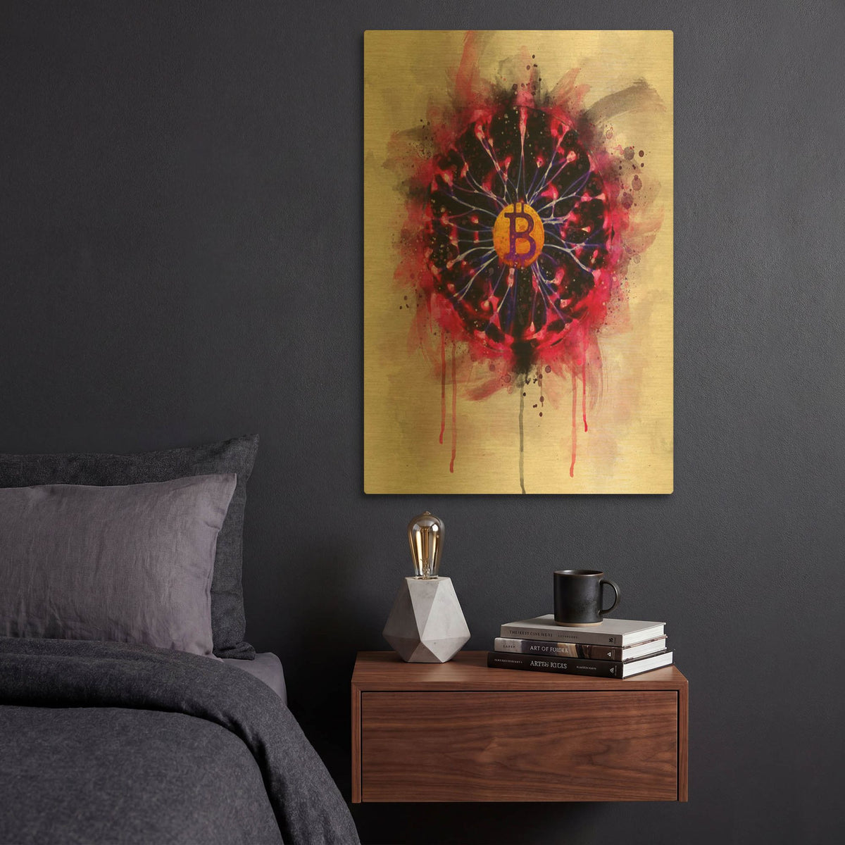 'Bitcoin Future' By Surma and Guillen Gold Metal Wall Art