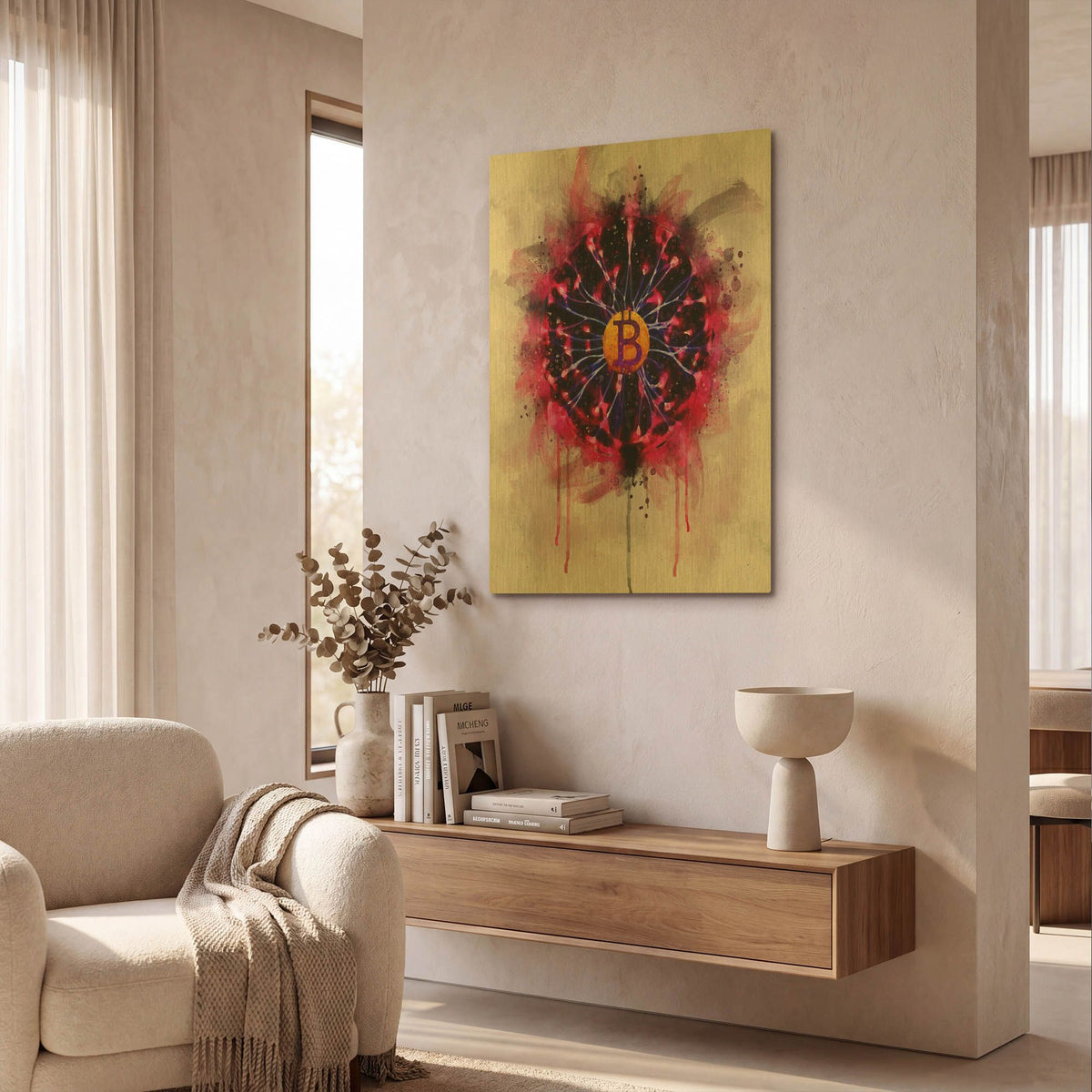 'Bitcoin Future' By Surma and Guillen Gold Metal Wall Art
