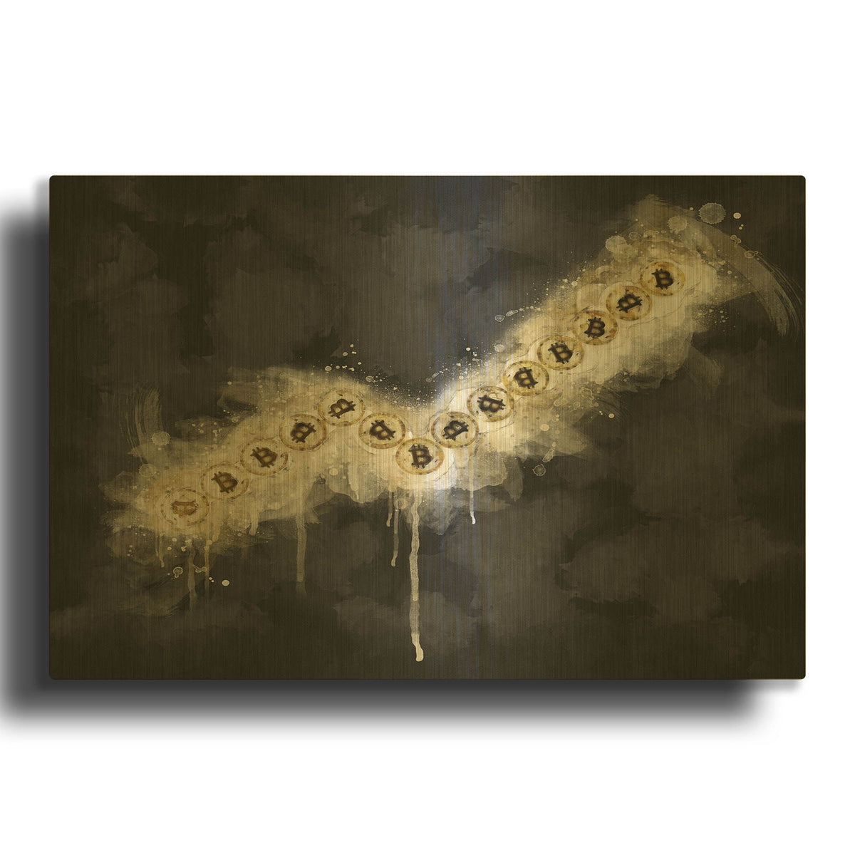 'Bitcoin Going Up' By Surma and Guillen Gold Metal Wall Art