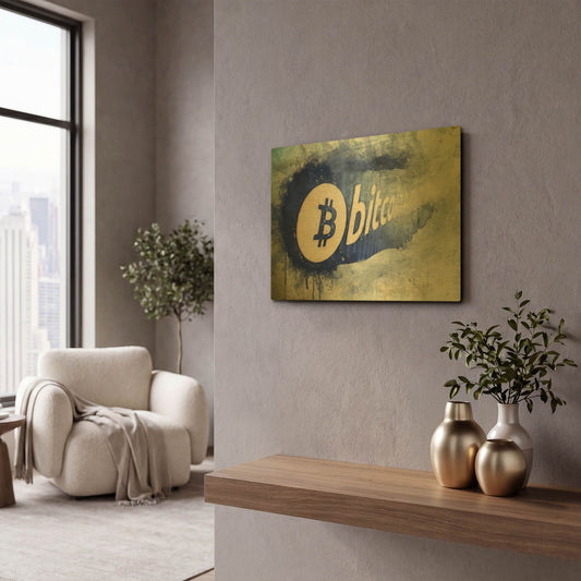 'Bitcoin Rule' By Surma and Guillen Gold Metal Wall Art