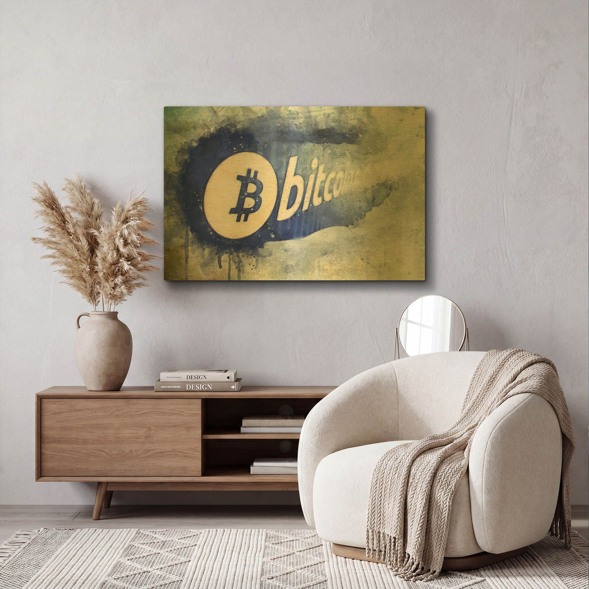 'Bitcoin Rule' By Surma and Guillen Gold Metal Wall Art