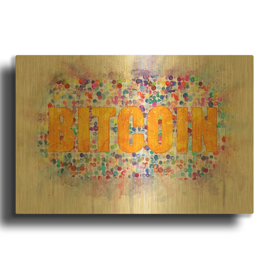 'Bitcoin Era 2' By Surma and Guillen Gold Metal Wall Art