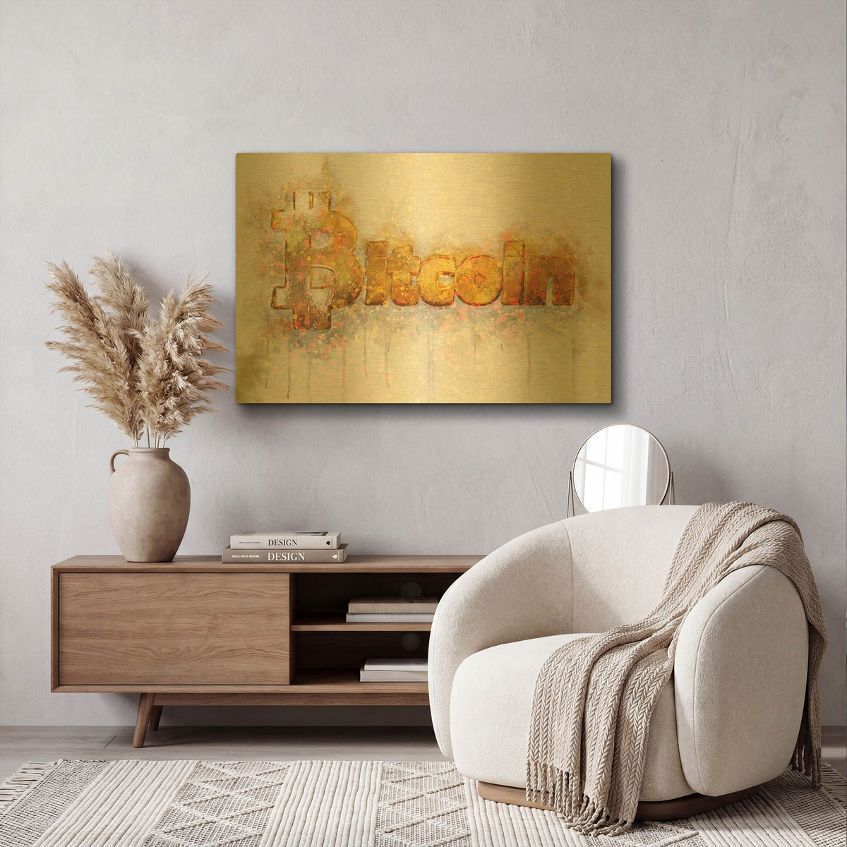 'Bitcoin Era 4' By Surma and Guillen Gold Metal Wall Art