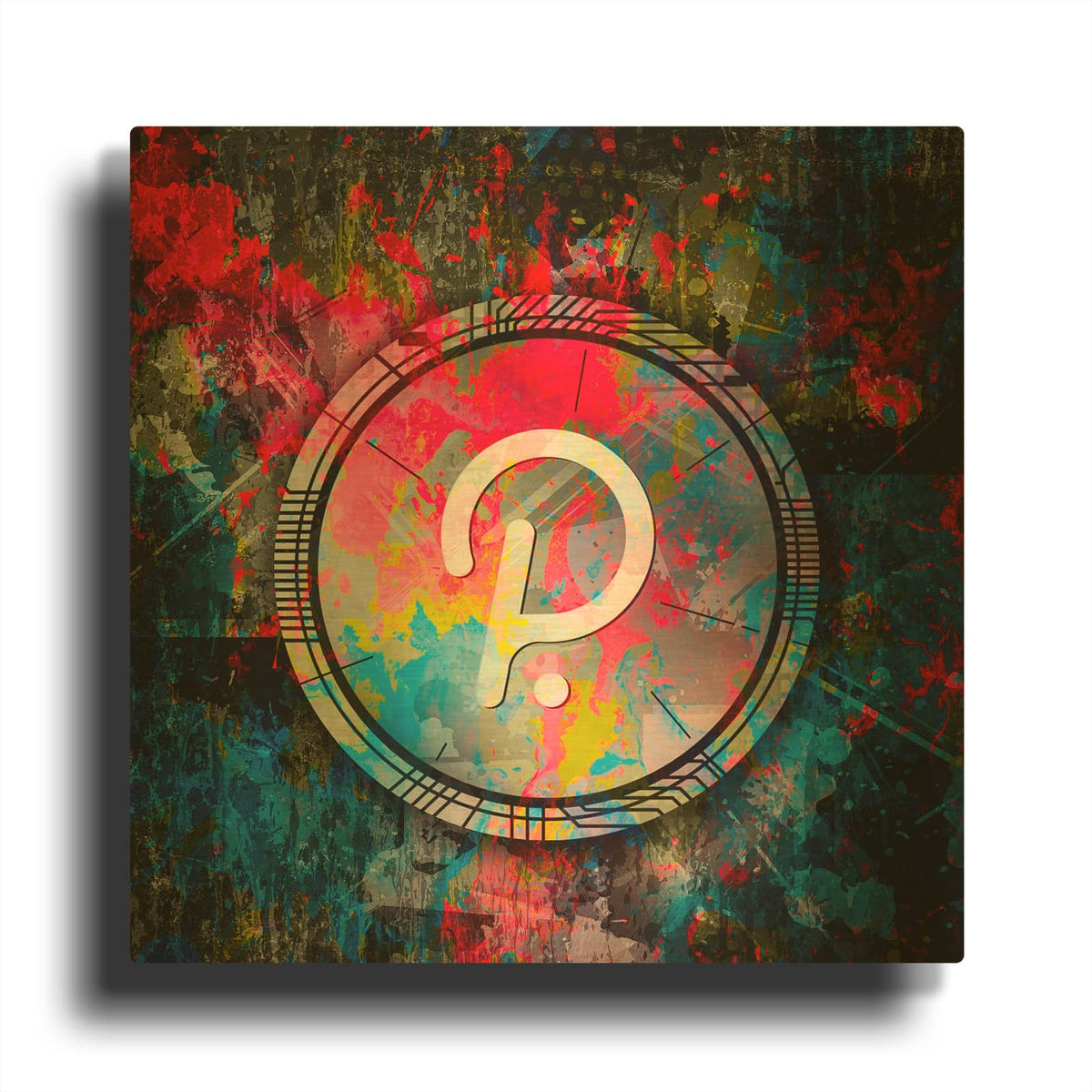 'DOT Polkadot Crypto Coin,' By Epic Portfolio Gold Metal Wall Art
