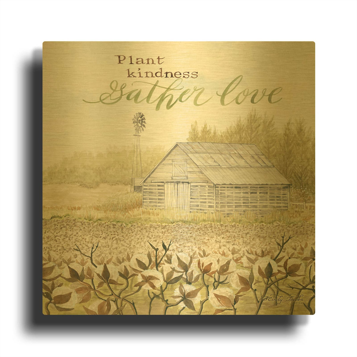 'Gather Love' By Cindy Jacobs Gold Metal Wall Art