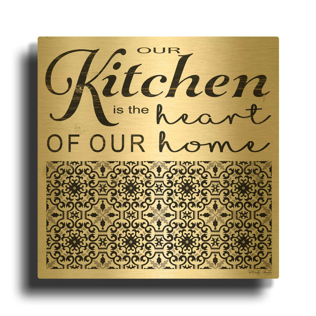 'Our Kitchen' By Cindy Jacobs Gold Metal Wall Art