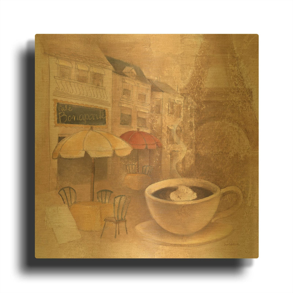 'Cafe de Paris II' By Albena Hristova Gold Metal Wall Art