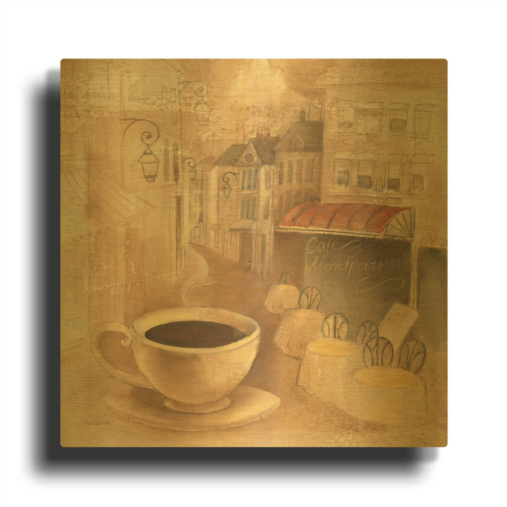 'Cafe de Paris I' By Albena Hristova Gold Metal Wall Art