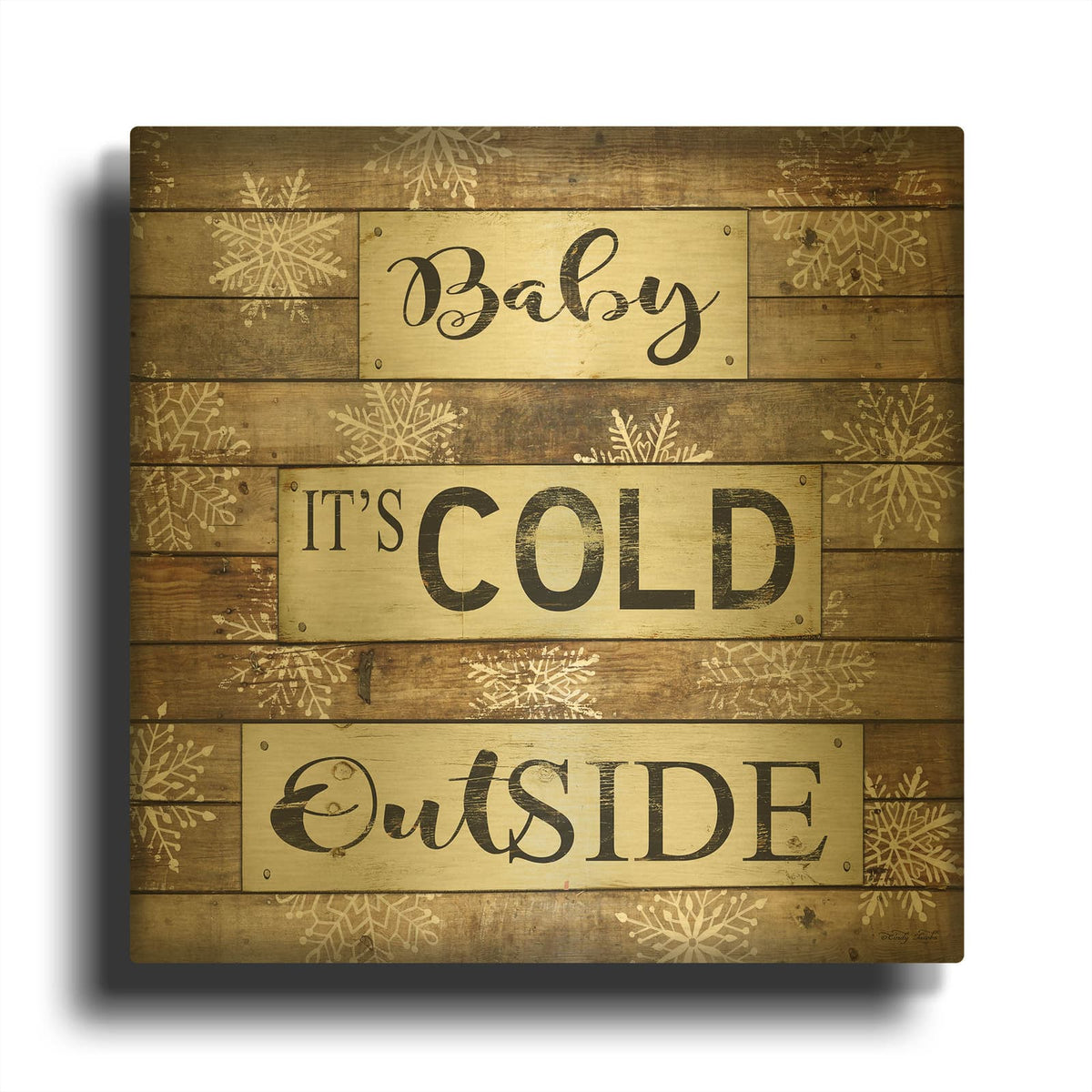 'Baby It' By Cindy Jacobs Gold Metal Wall Art