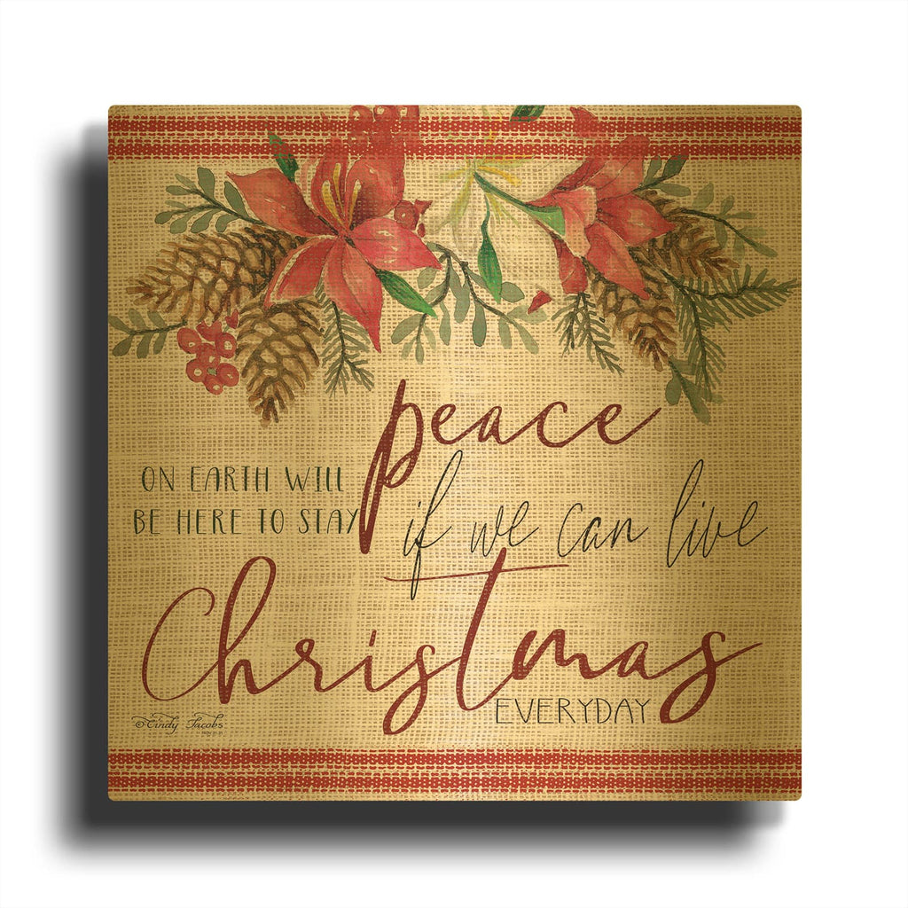 'Peace on Earth' By Cindy Jacobs Gold Metal Wall Art