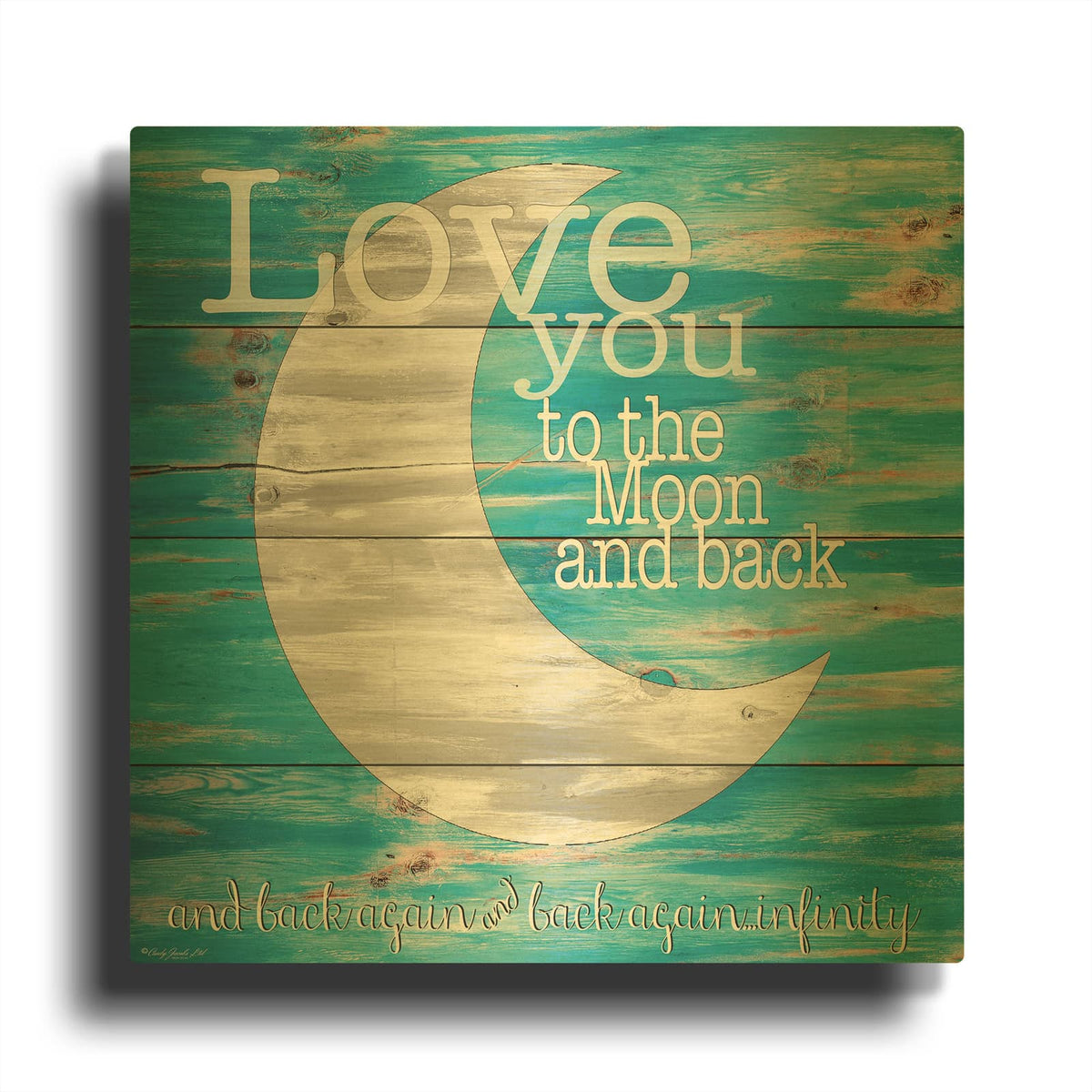 'Love You to the Moon and Back' By Cindy Jacobs Gold Metal Wall Art