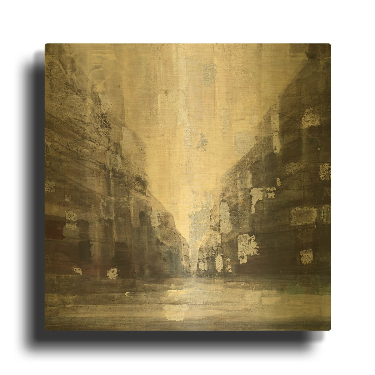'Silver City' By Albena Hristova Gold Metal Wall Art