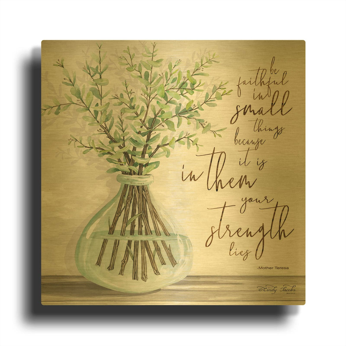 'Be Faithful' By Cindy Jacobs Gold Metal Wall Art