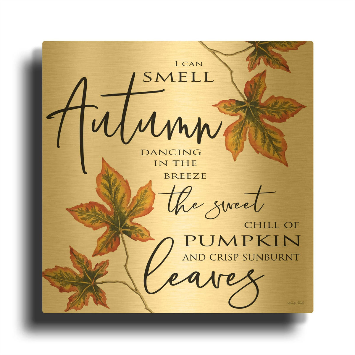 'Sunburnt Leaves' By Cindy Jacobs Gold Metal Wall Art