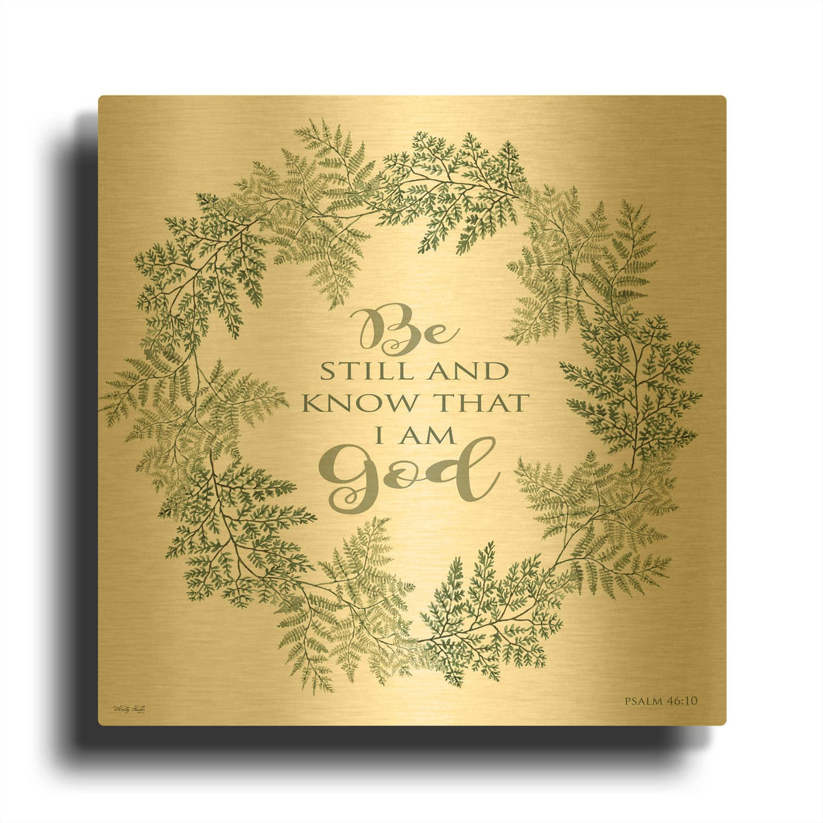 'Be Still Wreath' By Cindy Jacobs Gold Metal Wall Art