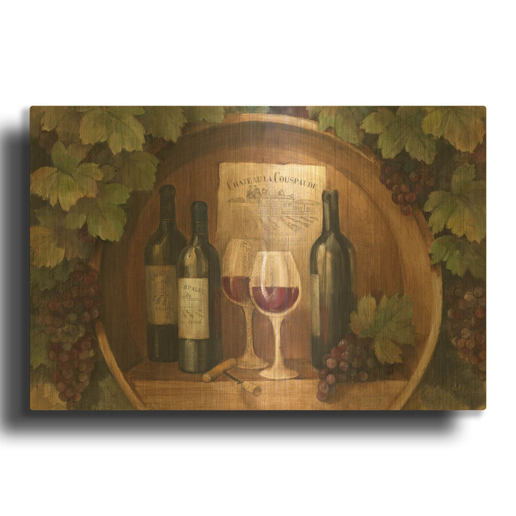 'At the Winery' By Albena Hristova Gold Metal Wall Art