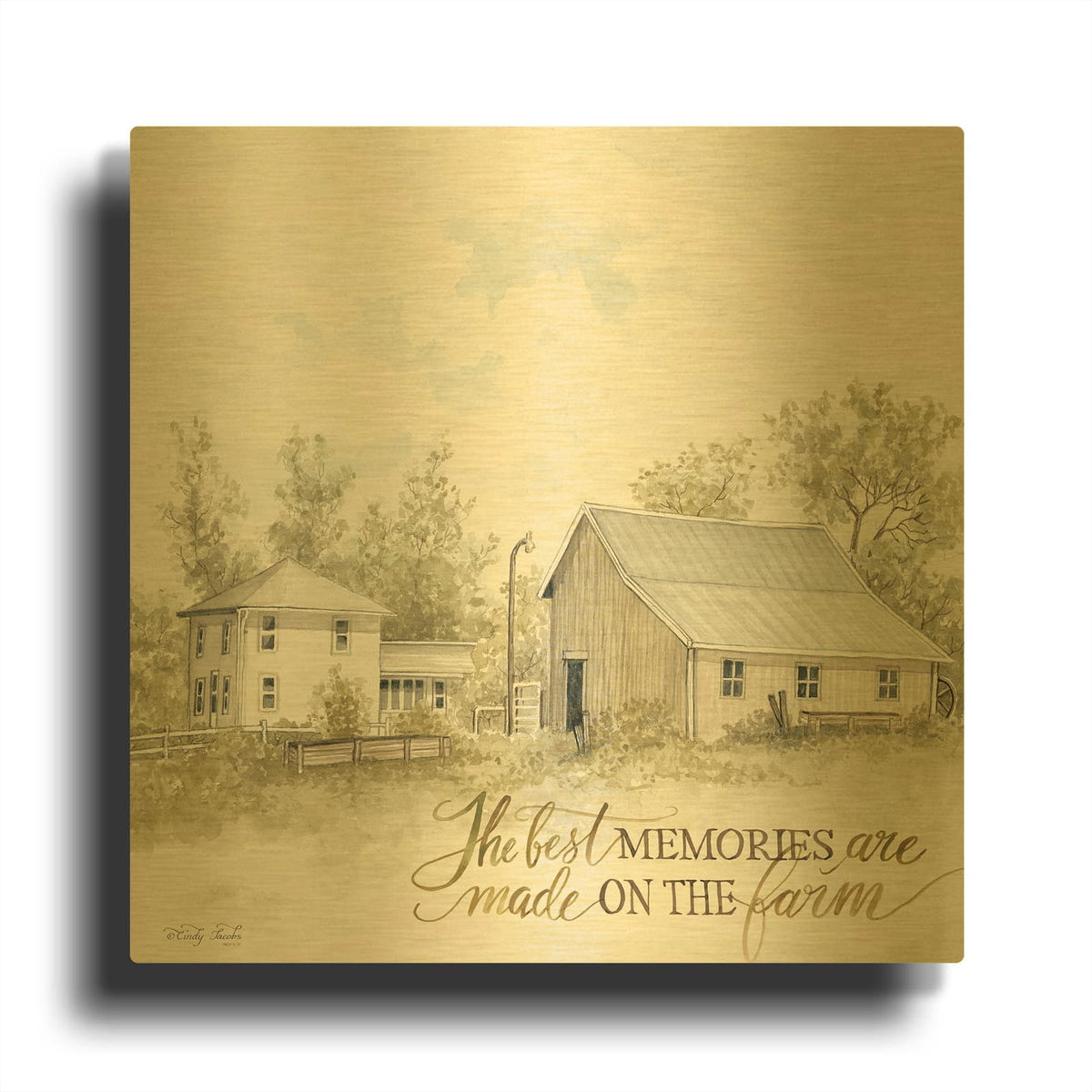 'The Best Memories' By Cindy Jacobs Gold Metal Wall Art