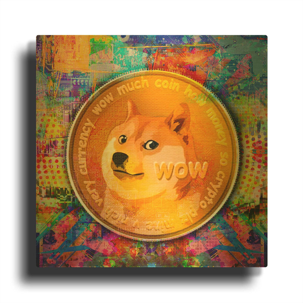 'DOGE Crypto Dogecoin,' By Epic Portfolio Gold Metal Wall Art