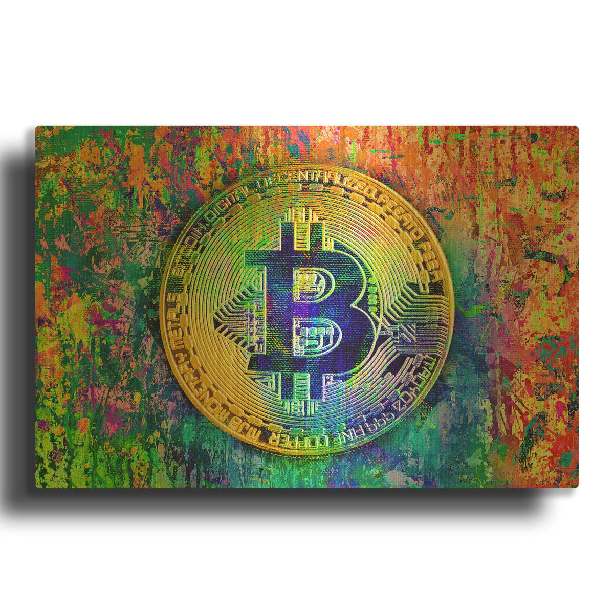 'Bitcoin Pollock,' By Epic Portfolio Gold Metal Wall Art