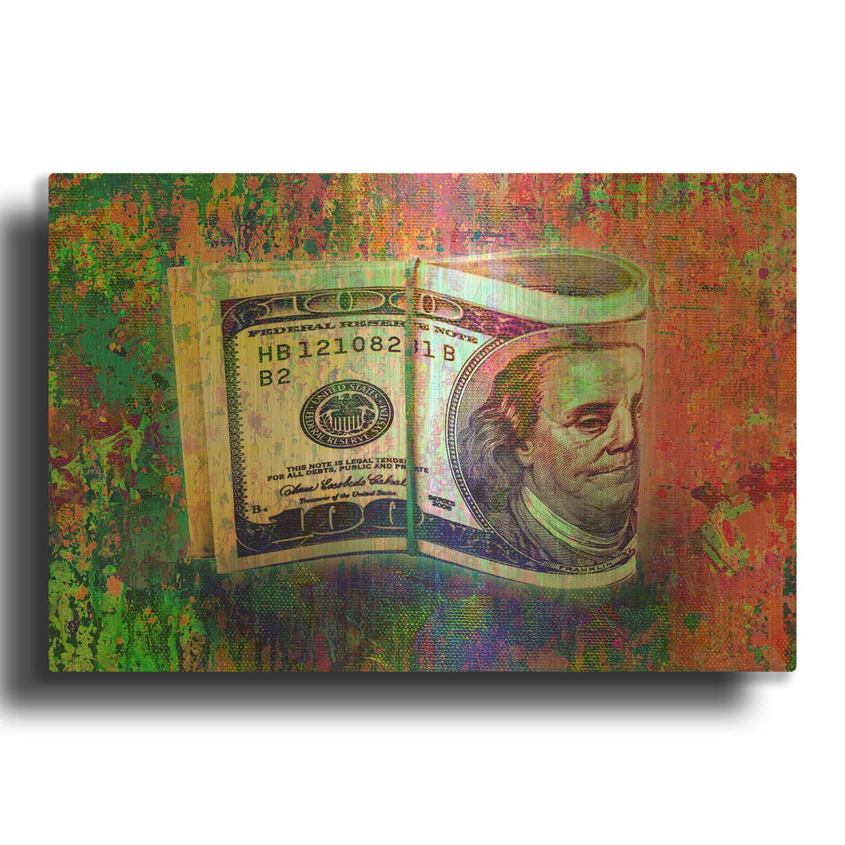 'Fat Stacks,' By Epic Portfolio Gold Metal Wall Art