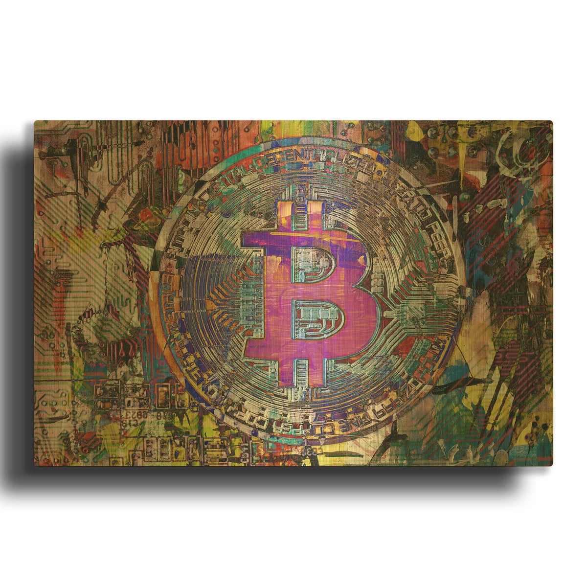 'Bitcoin Coin 1' By Irena Orlov Gold Metal Wall Art