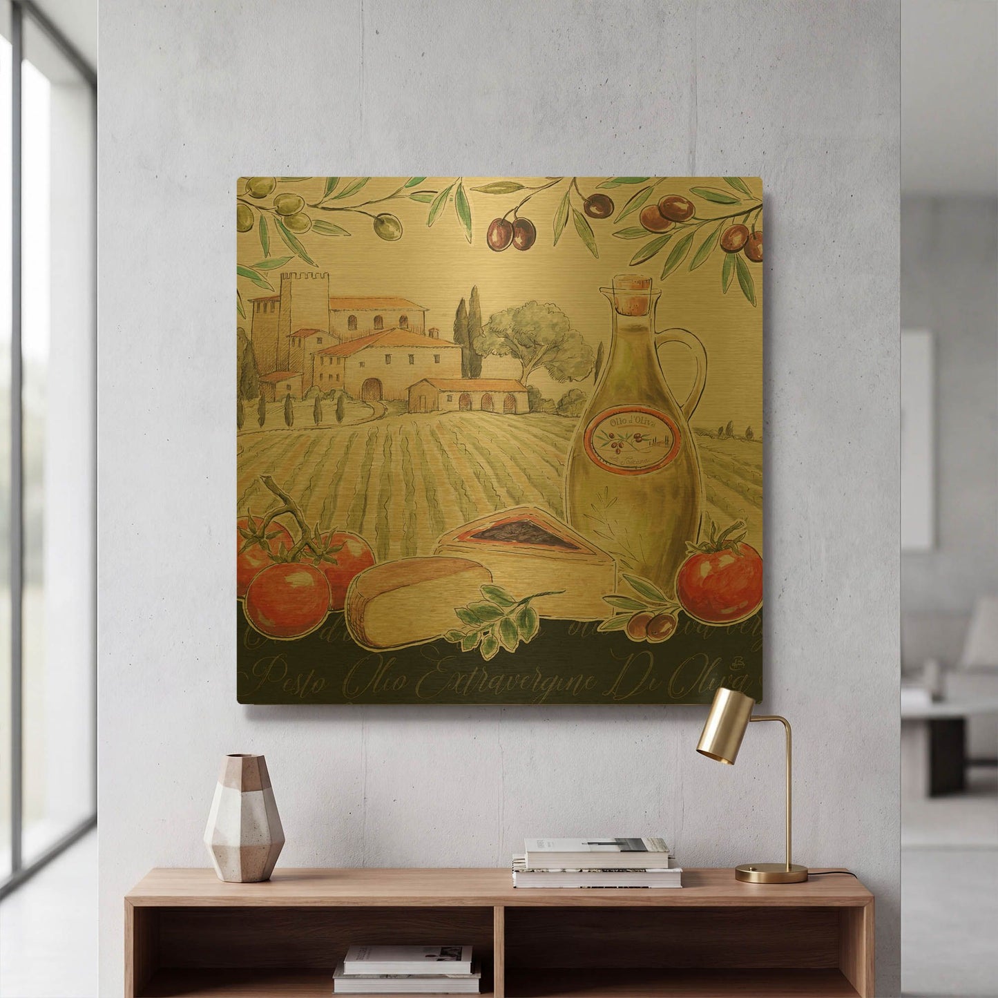 'Tuscan Flavor III' By Daphne Brissonnet Gold Metal Wall Art