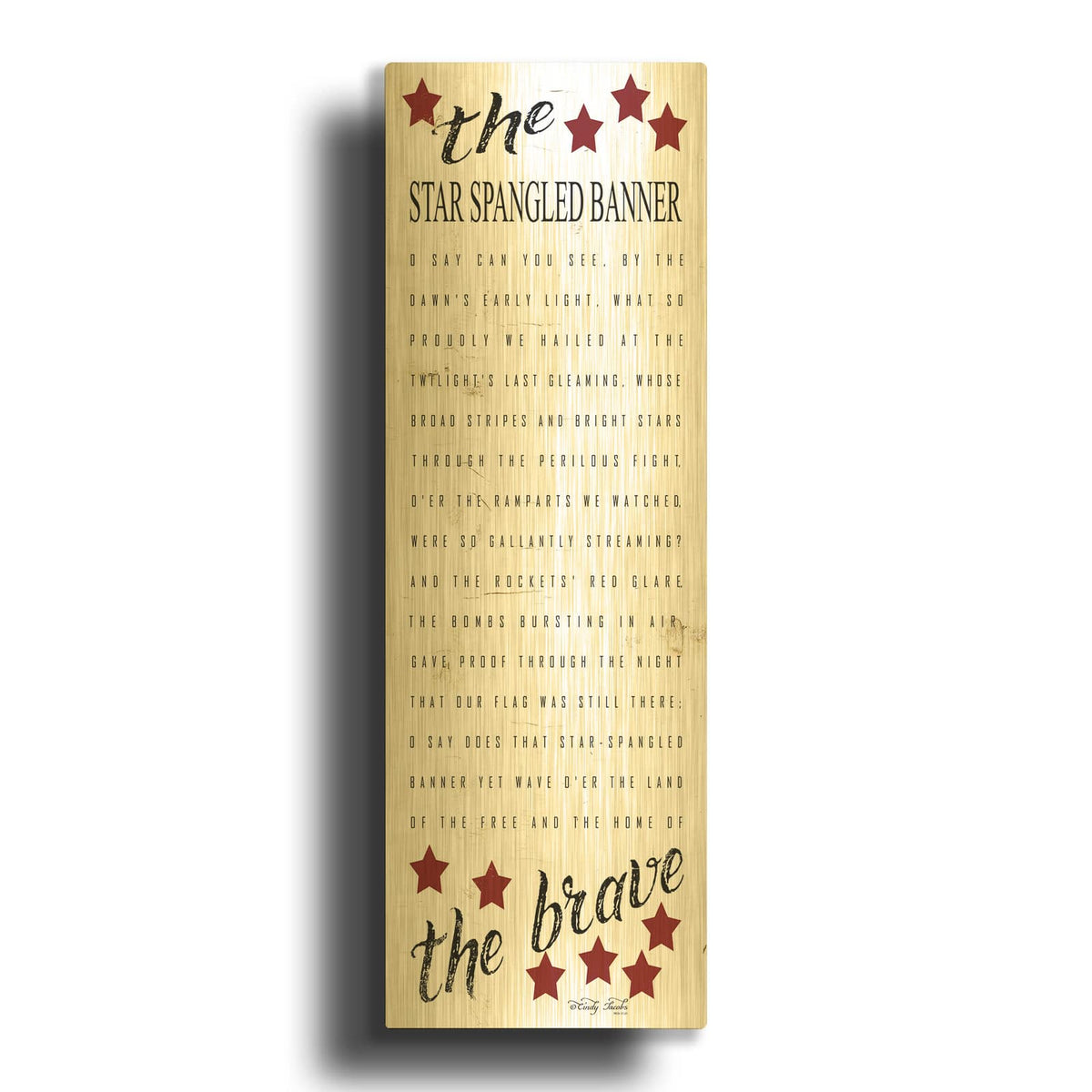 'The Star Spangled Banner' By Cindy Jacobs Gold Metal Wall Art