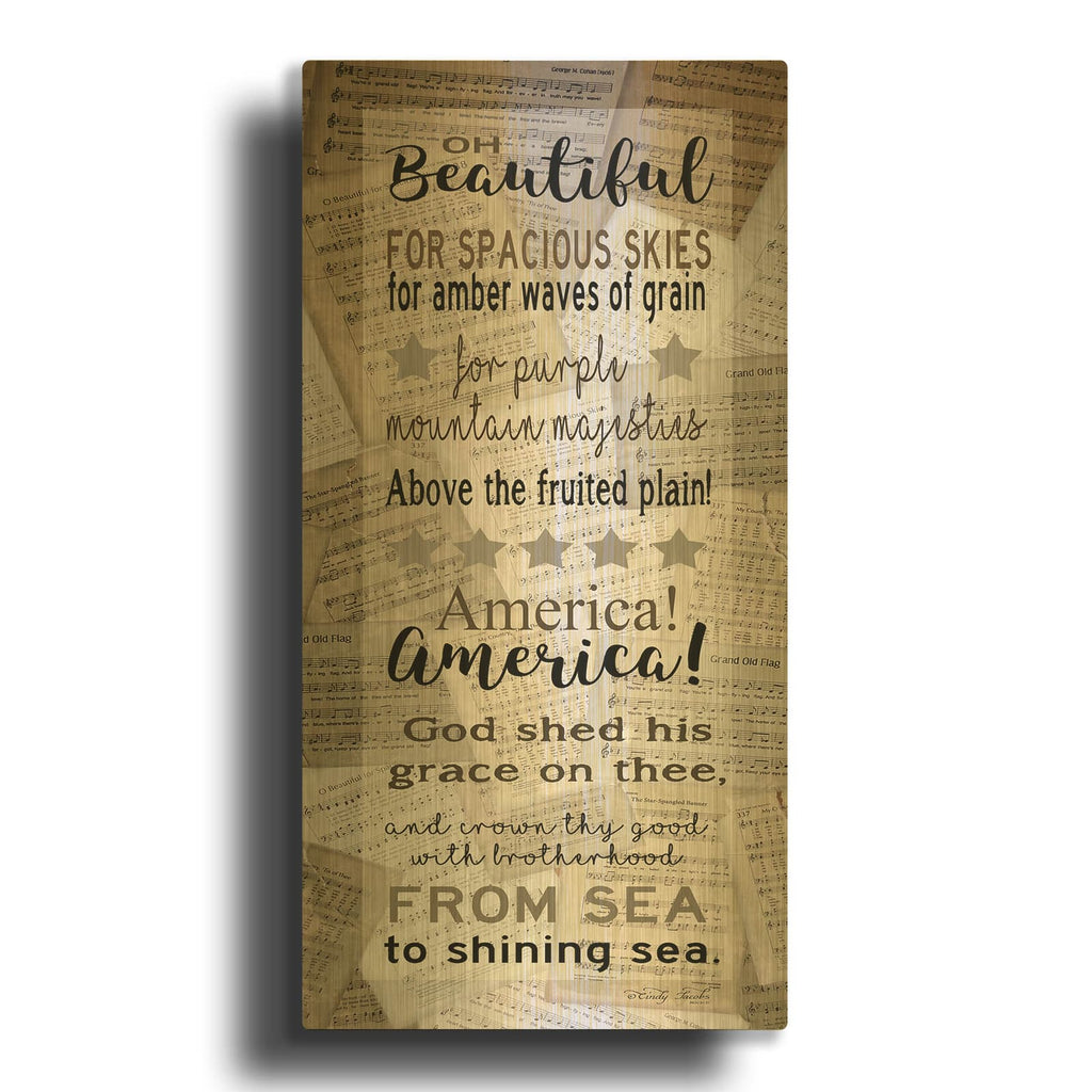 'Oh Beautiful' By Cindy Jacobs Gold Metal Wall Art
