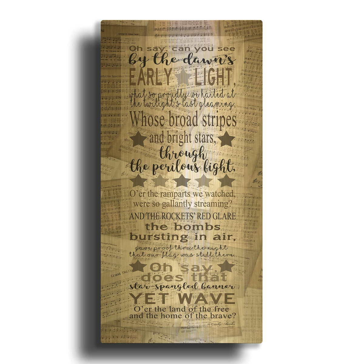 'Oh Say Can You See' By Cindy Jacobs Gold Metal Wall Art