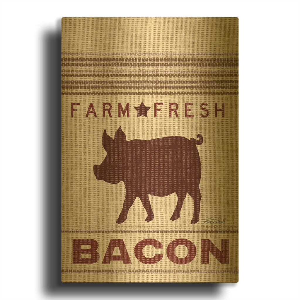 'Grain Sack Bacon' By Cindy Jacobs Gold Metal Wall Art