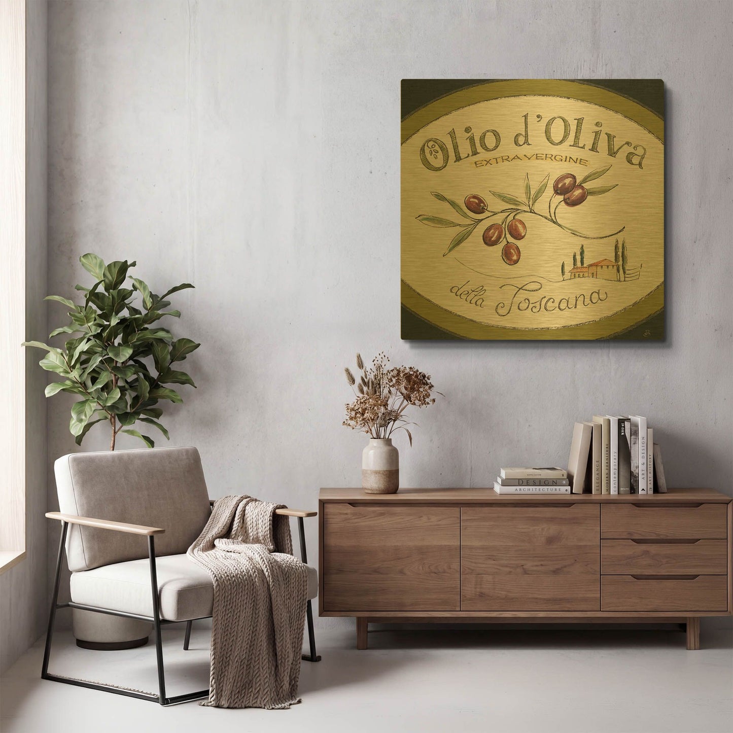 'Tuscan Flavor VI' By Daphne Brissonnet Gold Metal Wall Art