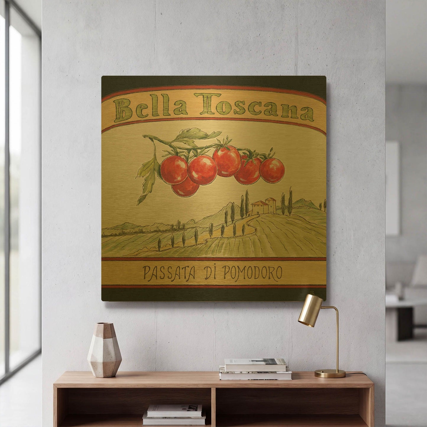 'Tuscan Flavor V' By Daphne Brissonnet Gold Metal Wall Art
