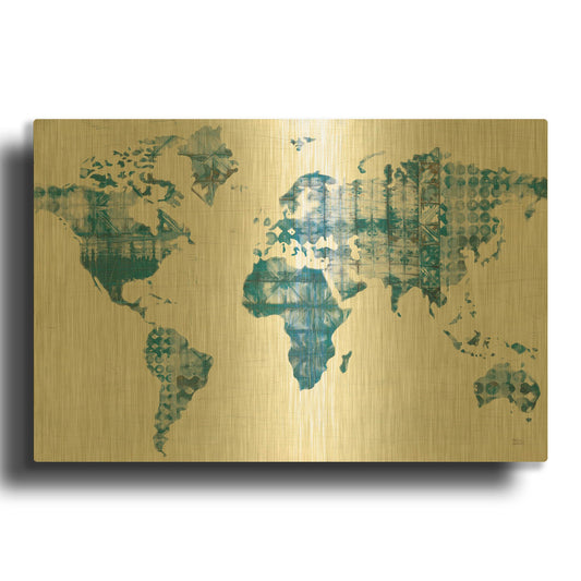 'Kanari Map Indigo' By Melissa Averinos Gold Metal Wall Art
