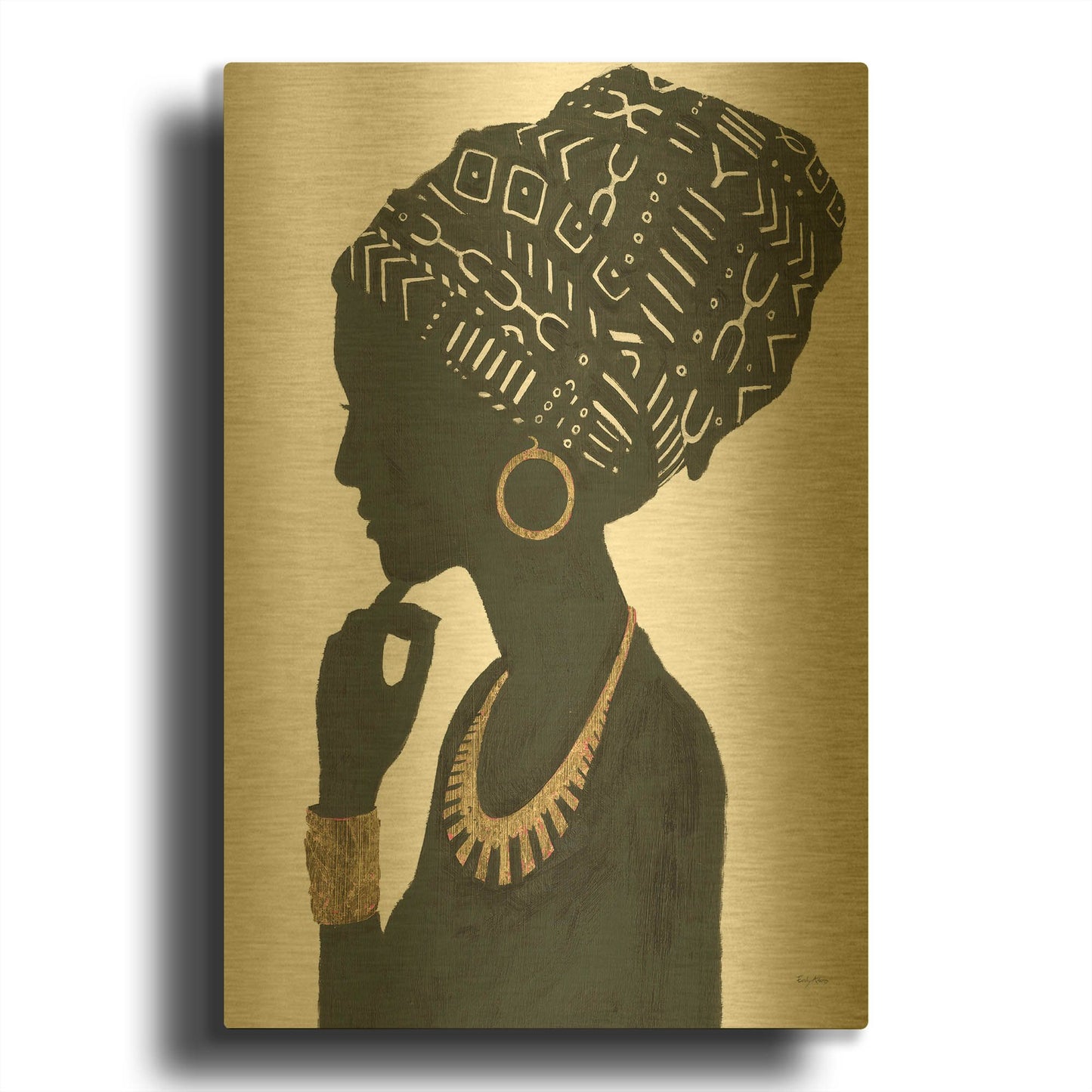 'Graceful Majesty II' By Emily Adams Gold Metal Wall Art