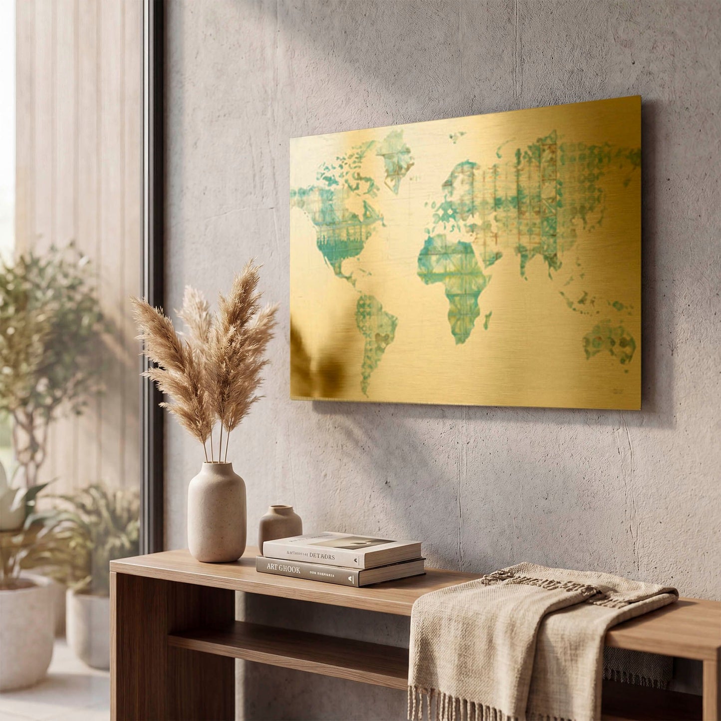 'Kanari Map' By Melissa Averinos Gold Metal Wall Art