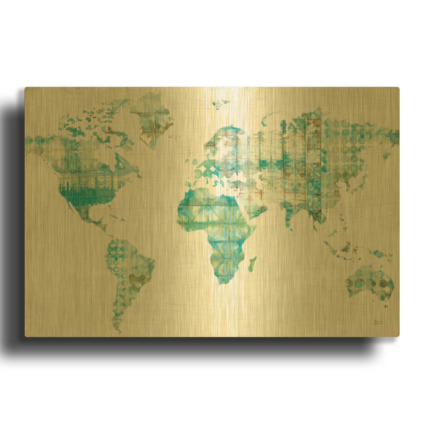 'Kanari Map' By Melissa Averinos Gold Metal Wall Art