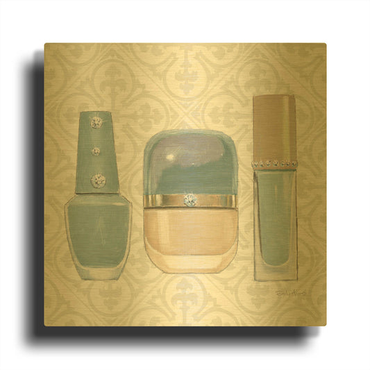 'Must Have Fashion IV Gray White' By Emily Adams Gold Metal Wall Art