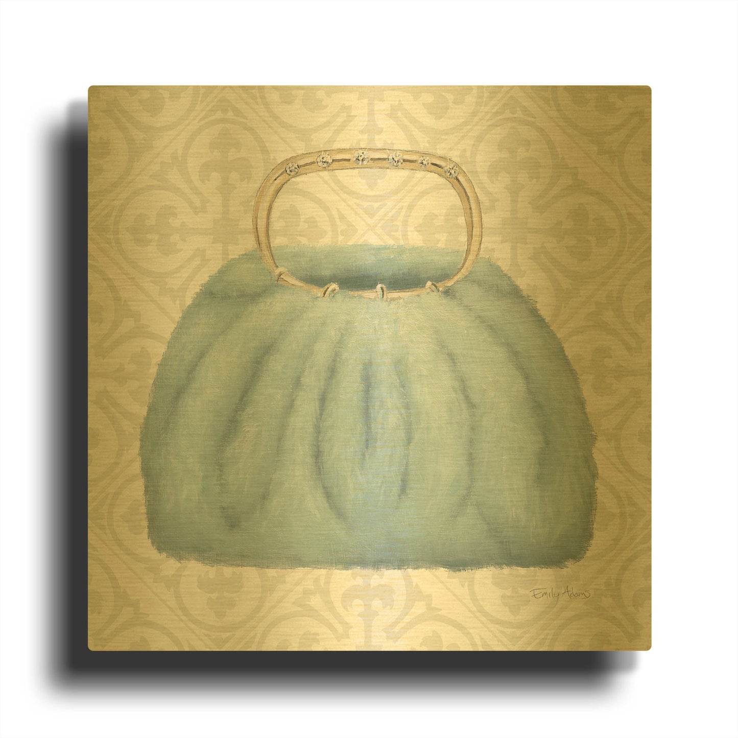 'Must Have Fashion III Gray White' By Emily Adams Gold Metal Wall Art