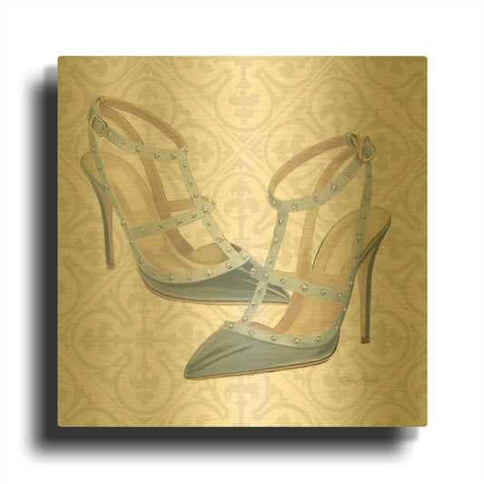 'Must Have Fashion II Gray White' By Emily Adams Gold Metal Wall Art