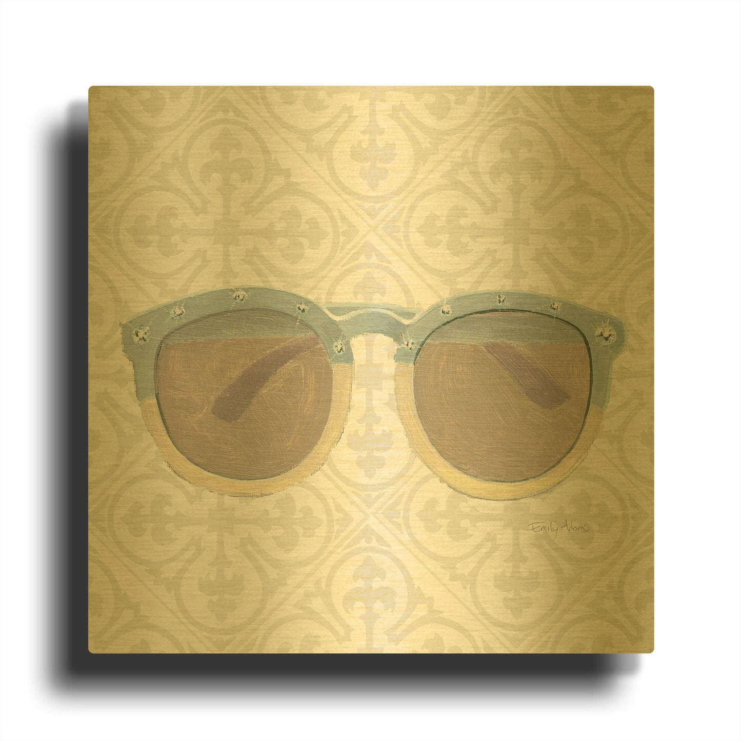 'Must Have Fashion I Gray White' By Emily Adams Gold Metal Wall Art