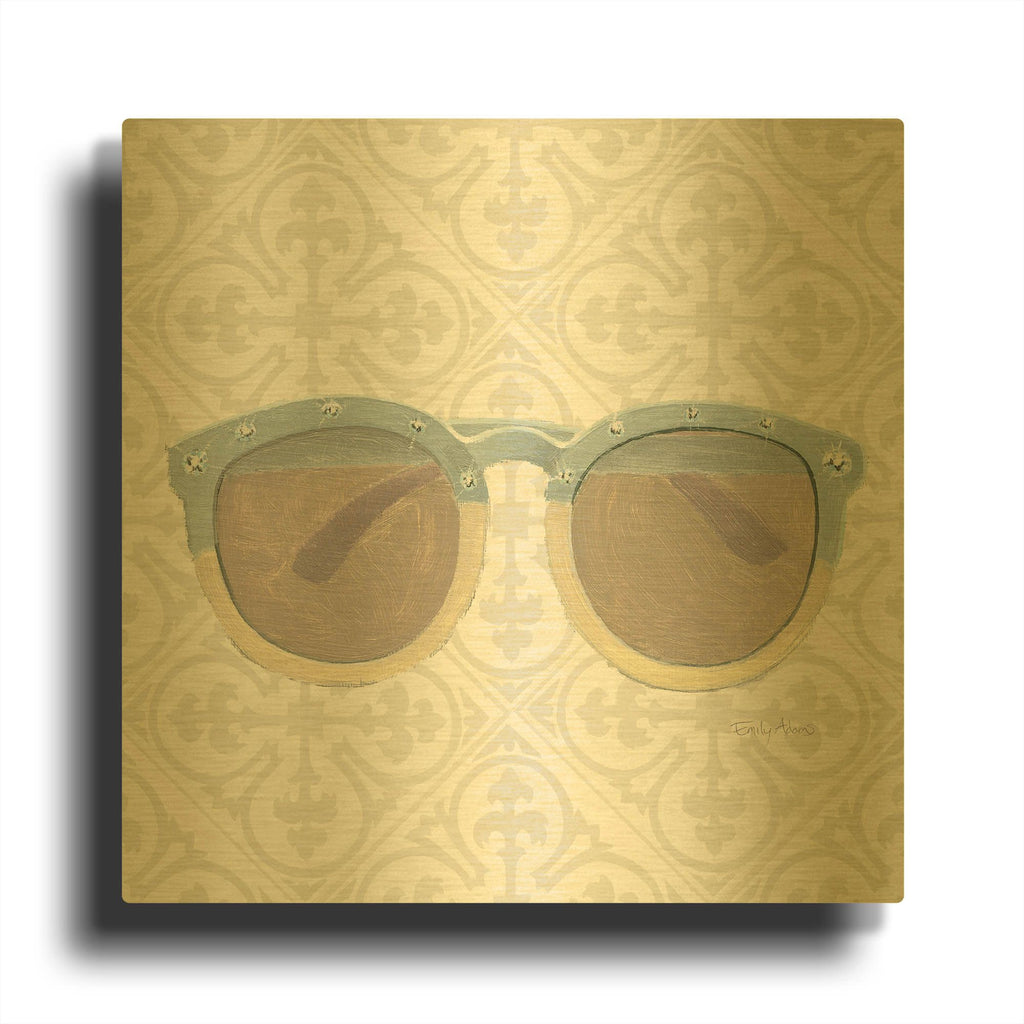 'Must Have Fashion I Gray White' By Emily Adams Gold Metal Wall Art