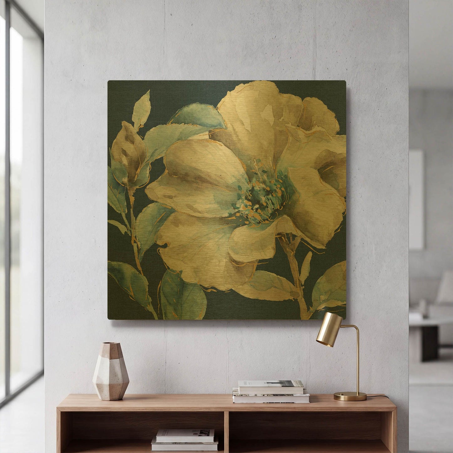 'Indigold IV Navy' By Lisa Audit Gold Metal Wall Art