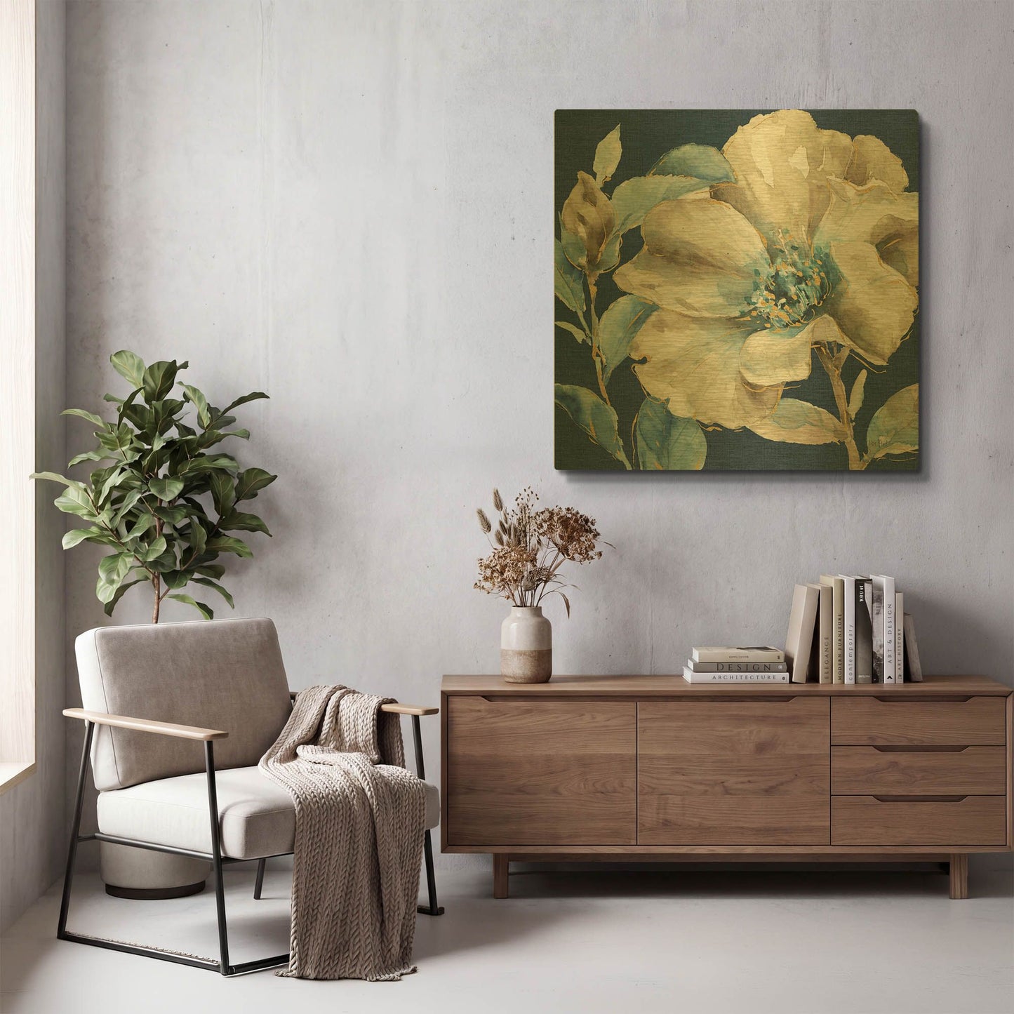 'Indigold IV Navy' By Lisa Audit Gold Metal Wall Art