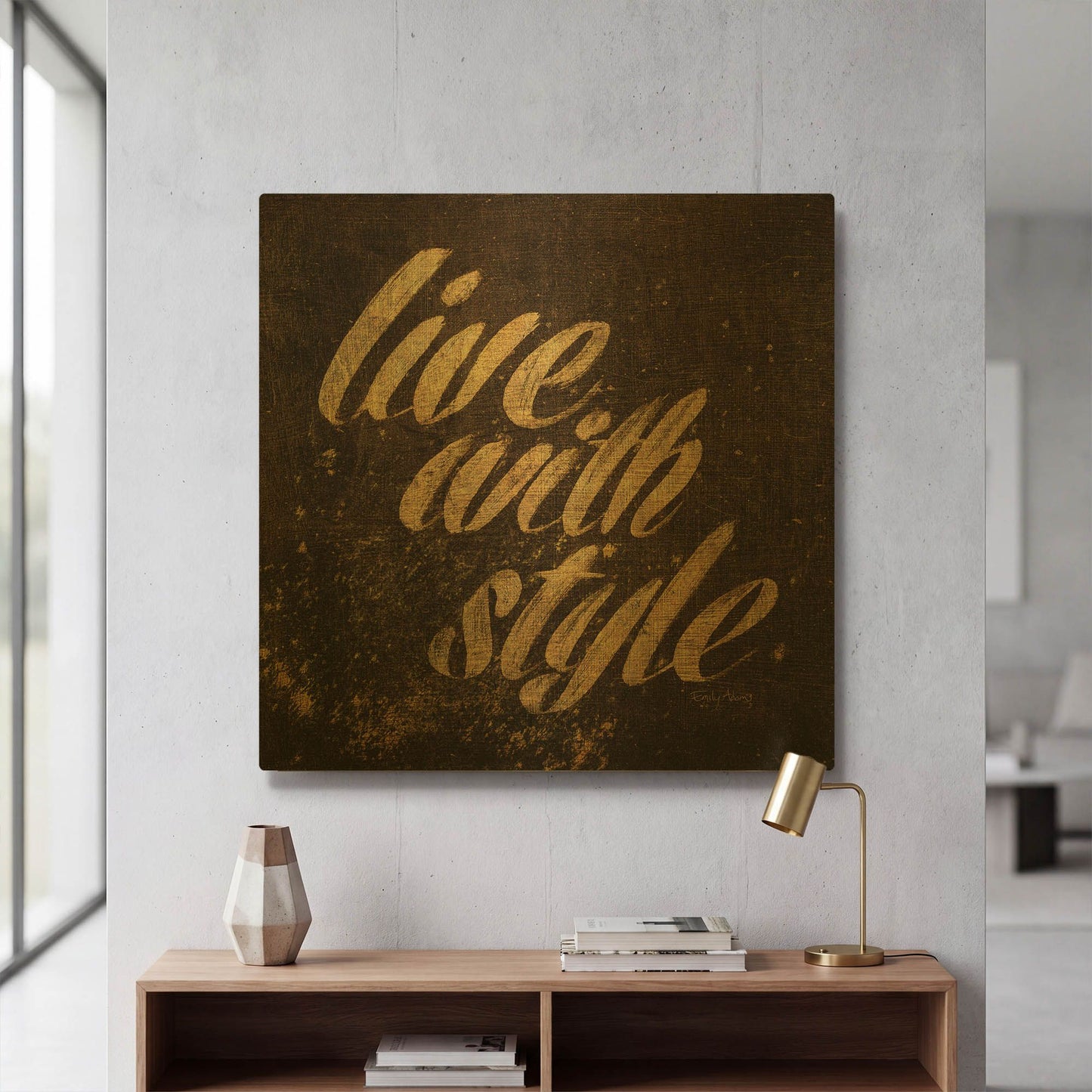'Shoe Fetish Quotes III Dark' By Emily Adams Gold Metal Wall Art