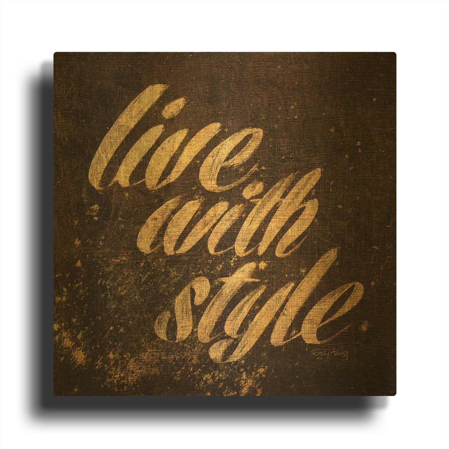 'Shoe Fetish Quotes III Dark' By Emily Adams Gold Metal Wall Art