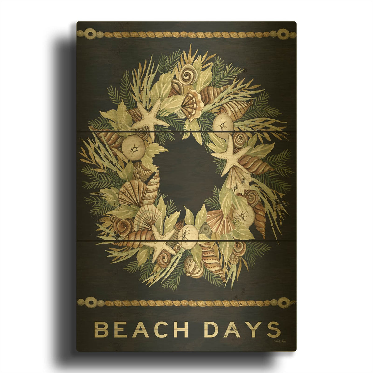 'Beach Days Shell' By Cindy Jacobs Gold Metal Wall Art