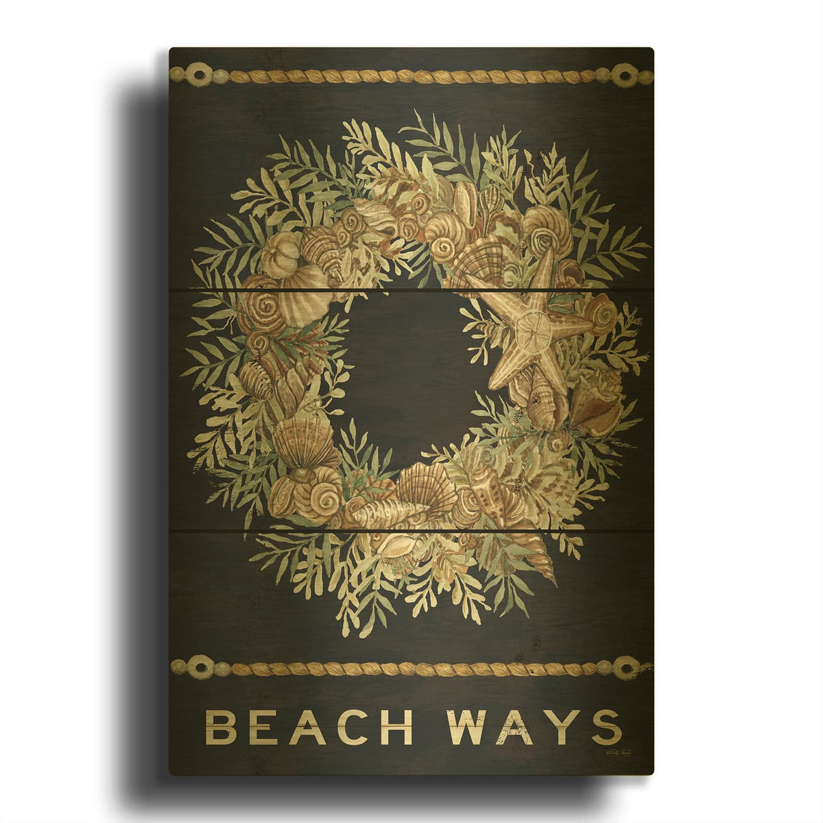 'Beach Ways' By Cindy Jacobs Gold Metal Wall Art